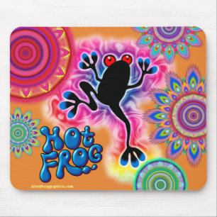 Hot Frog Surf psychedelische Maus matt gelb Mousepad