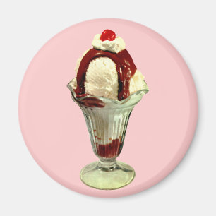 Hot Fudge Sundae Retro Eiscreme Magnet