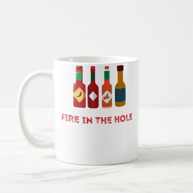 Hot Funny Foodie Spicy Hot Chilli Pepper Sauce Kaffeetasse (Links)