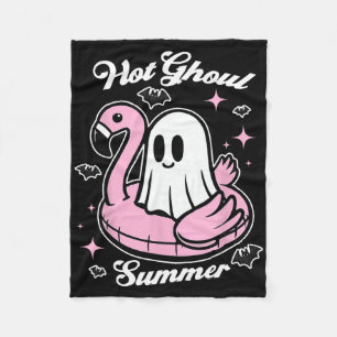 Hot Ghoul Summer Flamingo Ghost Summerween Fleecedecke
