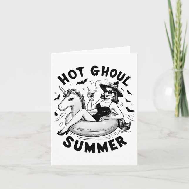 Hot Ghoul Summer Funny Halloween Outdoor Kostüme Karte (Vorderseite)