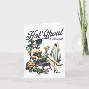 Hot Ghoul Summer Spooky Boo Beach Halloween Sommer Karte