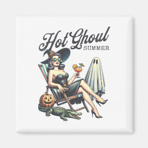 Hot Ghoul Summer Spooky Boo Beach Halloween Sommer Magnet