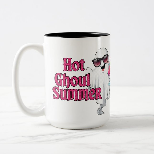 Hot Ghoul Summer T-Shirt Zweifarbige Tasse (Links)