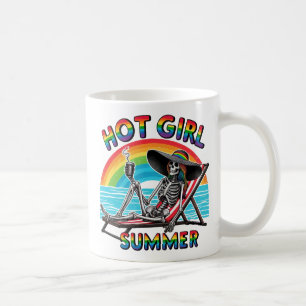 Hot Girl Summer Skeleton Retro Beach Design Kaffeetasse