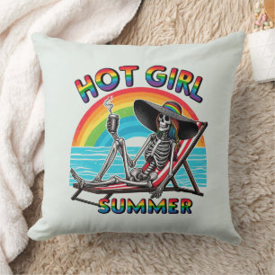 Hot Girl Summer Skeleton Retro Beach Design Kissen