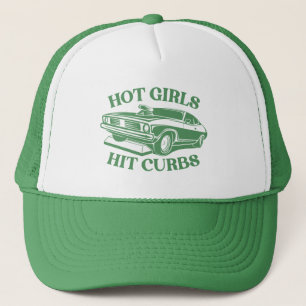 Hot Girls Hit Curbs - Grün Truckerkappe