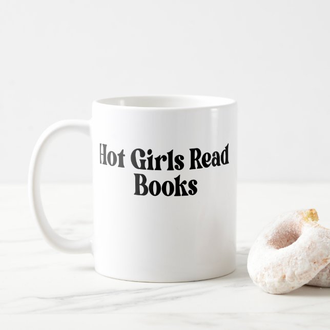 Hot Girls lesen Bücher Kaffeetasse (Mit Donut)