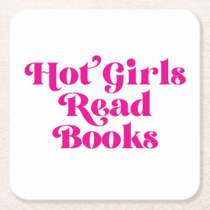 Hot Girls lesen Bücher Rechteckiger Pappuntersetzer