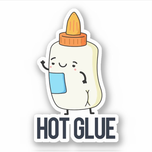 Hot Glue Funny Pub Aufkleber (Vorderseite)