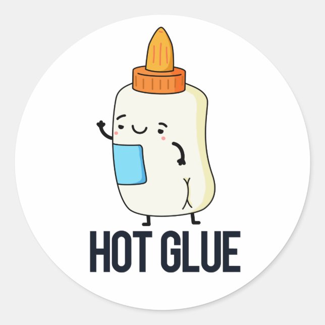 Hot Glue Funny Pub Runder Aufkleber (Vorderseite)