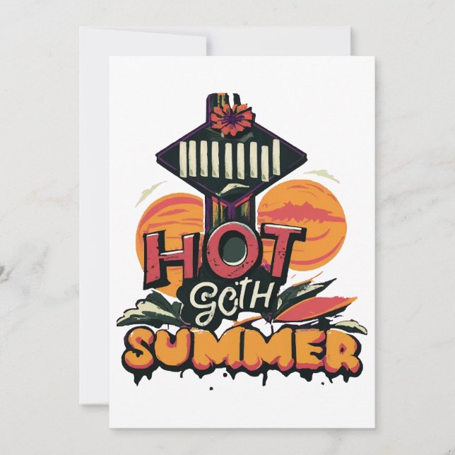 Hot Goth Summer Chic Einladung (Vorderseite)