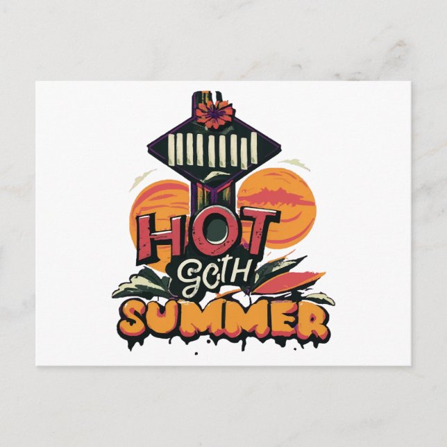 Hot Goth Summer Chic Feiertagspostkarte (Vorderseite)