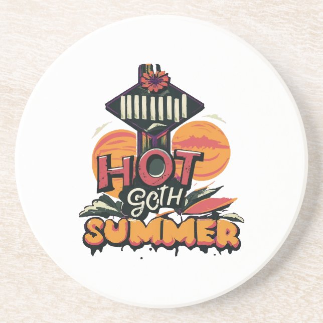 Hot Goth Summer Chic Getränkeuntersetzer (Vorne)