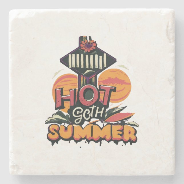 Hot Goth Summer Chic Steinuntersetzer (Vorderseite)