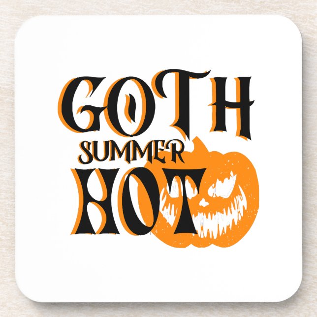 Hot Goth Summer-Horror Lächeln Pumpkin Getränkeuntersetzer (Vorderseite)