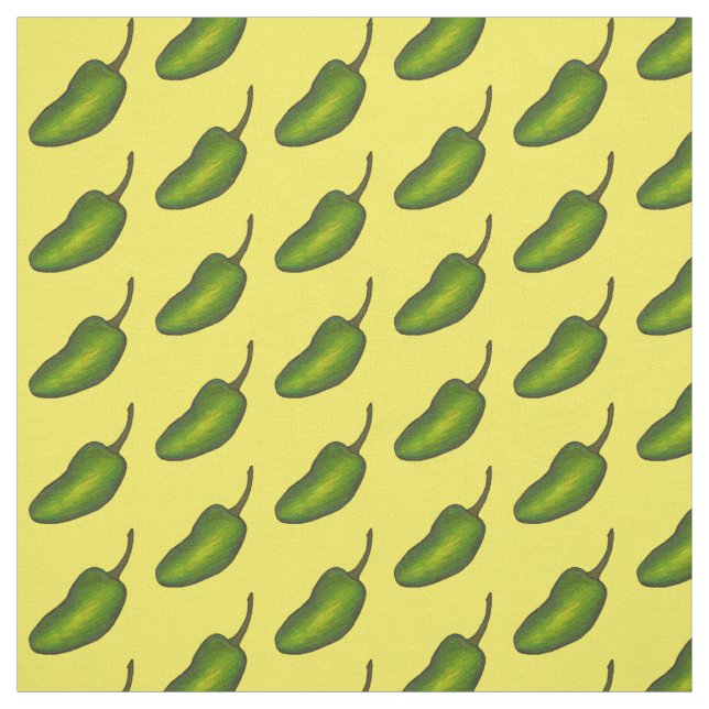 Hot Green Jalapeño Pepper Gemüse Veggie Print Stoff (Muster)