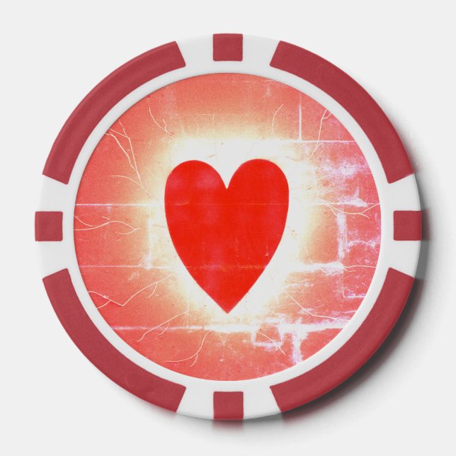 Hot Hand Hearts Pokerchip-Symbol Pokerchips (Vorderseite)