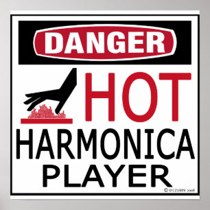Hot Harmonica Player Poster