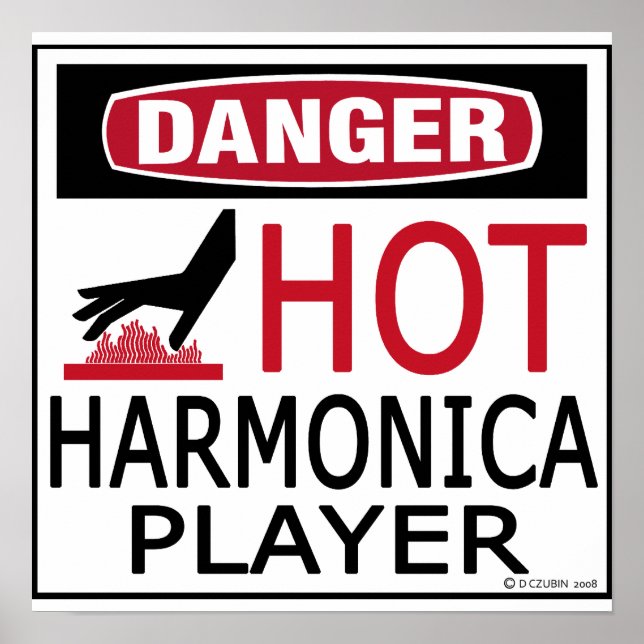 Hot Harmonica Player Poster (Vorne)