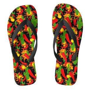 Hot Hot Hot Red Chiles Crazy Flip Flops