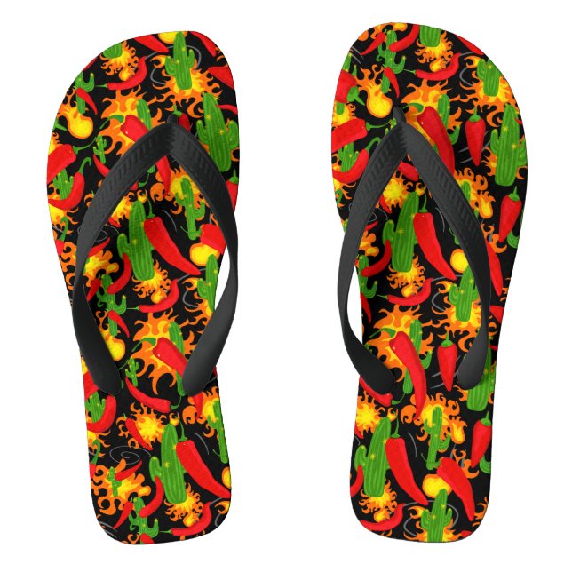 Hot Hot Hot Red Chiles Crazy Flip Flops (Fußbett)