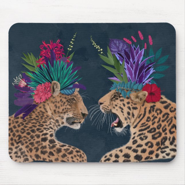 Hot House Leopards | Ein Paar Mousepad (Vorne)