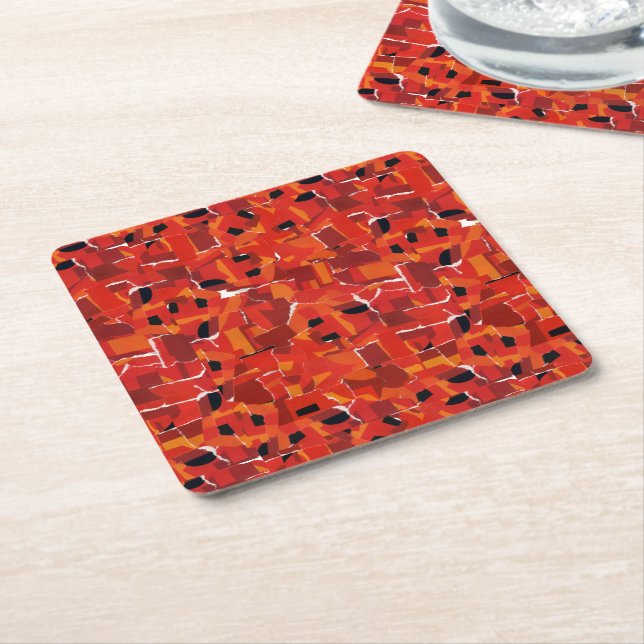 Hot Imitats Mosaik Collage Rechteckiger Pappuntersetzer (angewinkelt)