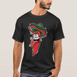 Hot Jalapeno Illustration Chili Pepper Mexican Gif T-Shirt