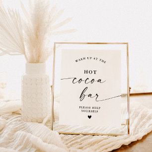 Hot Kakao Bar Sign, Modernes Minimalistisches Kaka Poster