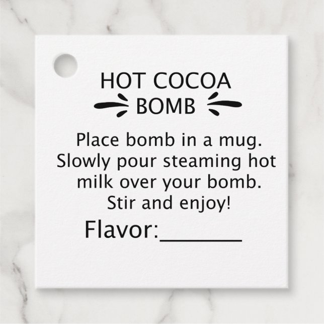 Hot-Kakao-Bombe Geschenkanhänger (Vorderseite)
