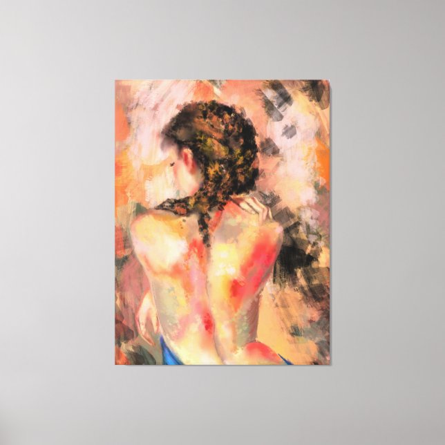 Hot Lady - Abstrakte weibliche Körperoriginal Male Leinwanddruck (Vorderseite)