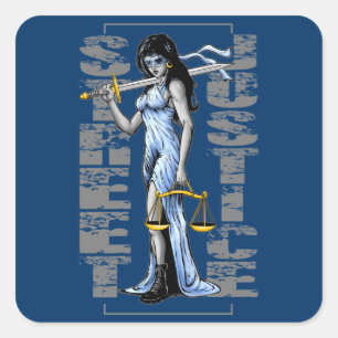 Hot Lady Justice by Street Justice Quadratischer Aufkleber