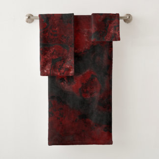 Hot Lava und Ash Stone Abstrakt Badhandtuch Set