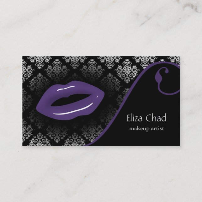 Hot lila Makeup artist Business Cards Visitenkarte (Vorderseite)