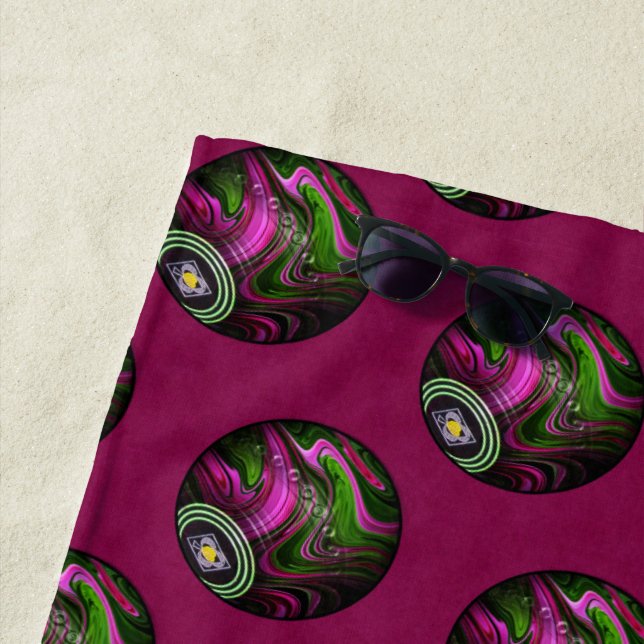 Hot Magenta Lawn Bowls, Strandtuch (Beispiel)