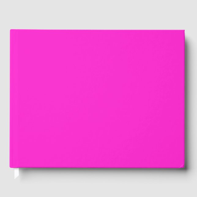 Hot Magenta Solid Color Gästebuch (Vorderseite)