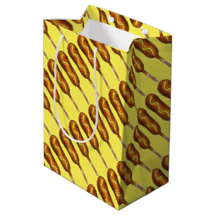 Hot Mais Dog Corndog Yellow Mustard Junk Food Mittlere Geschenktüte