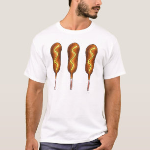 Hot Mais Hunde mit Senf Fried Fair Food Hotdog T-Shirt