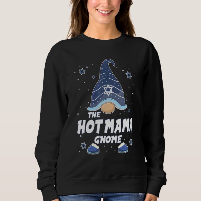 Hot Mama Gnome  Hanukkah Family Matching for men w Sweatshirt (Vorderseite)