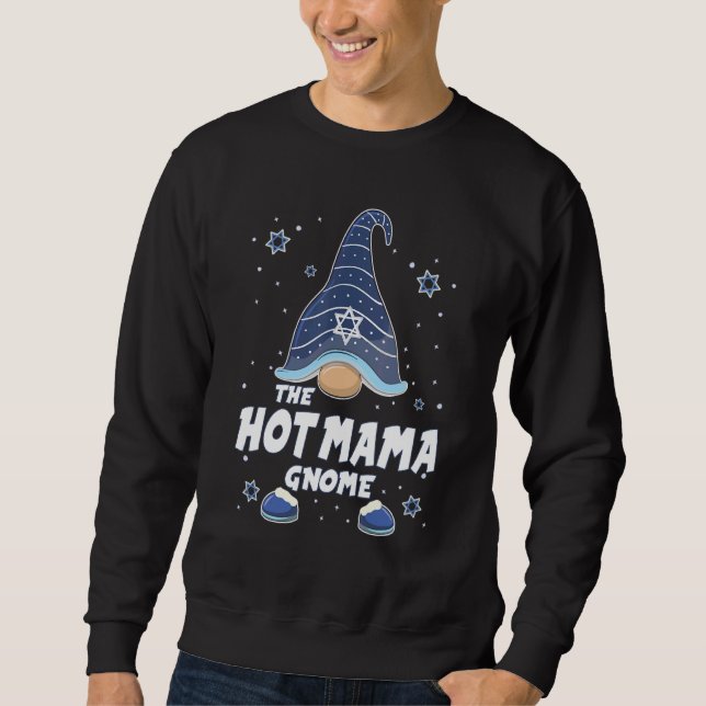 Hot Mama Gnome  Hanukkah Family Matching for men w Sweatshirt (Vorderseite)