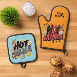 Hot Mama Personalisiert Oven Mitt & Pot Holder Set