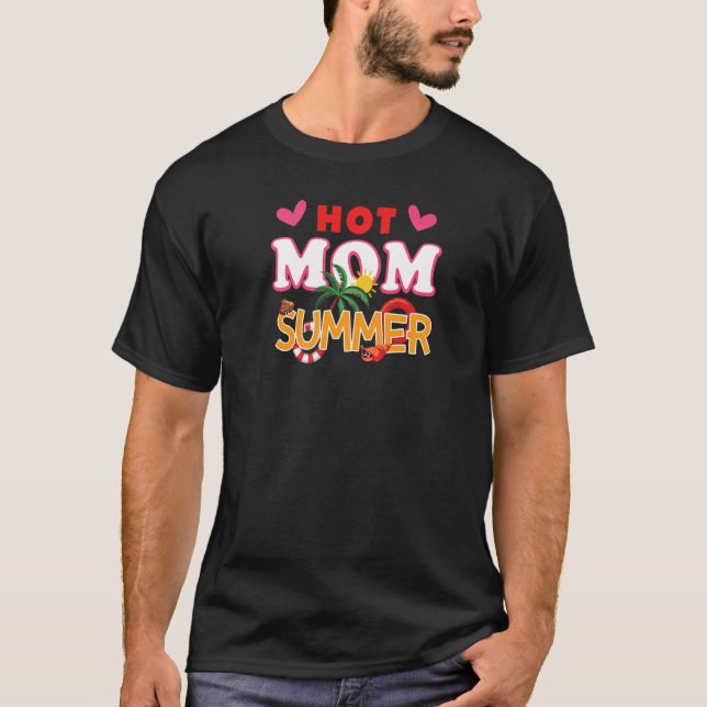 Hot Mama Summer Graphic Beach T-Shirt (Vorderseite)