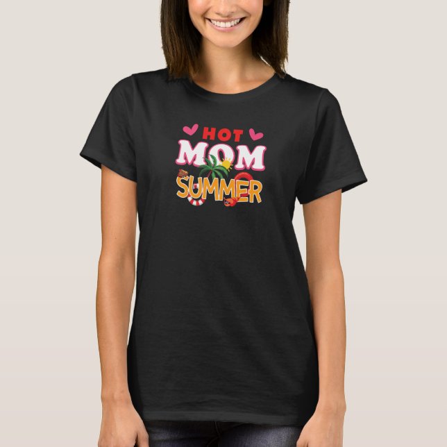 Hot Mama Summer Graphic Beach T-Shirt (Vorderseite)