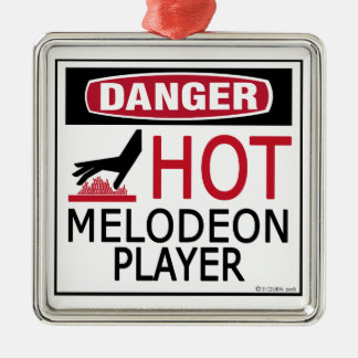 Hot Melodeon Player Silbernes Ornament