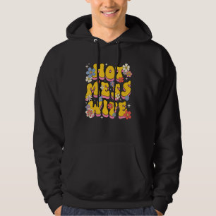 Hot Mess Ehefrau Groovy Style Vintag Women Hoodie
