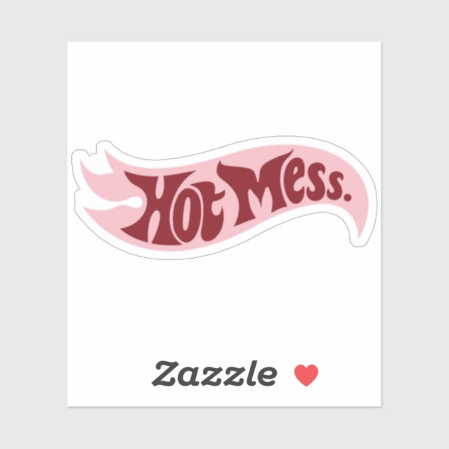 Hot Mess Mug Funny Gift for Her Sarcastic Quote Aufkleber (Blatt)