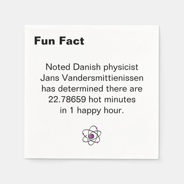 Hot Minute Fun Fact Cocktail Serviette (Vorderseite)