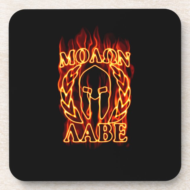 Hot Molon Labe Warrior Mask Laurels on Fire Untersetzer (Vorderseite)