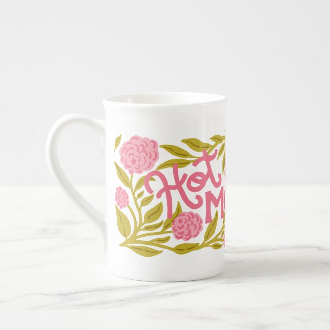 Hot Momma Mother's Day Bone China Mug Prozellantasse (Links)
